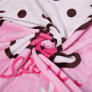 Blanket Cartoon Kitty Printing Throw Blanket Soft Cover Flannel Cozy Plush Fleece Blanket for Boys Girls Kids Toddler Baby (Larqe(55 in x 39 in))…… (Pink)