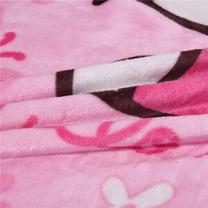 Blanket Cartoon Kitty Printing Throw Blanket Soft Cover Flannel Cozy Plush Fleece Blanket for Boys Girls Kids Toddler Baby (Larqe(55 in x 39 in))…… (Pink)