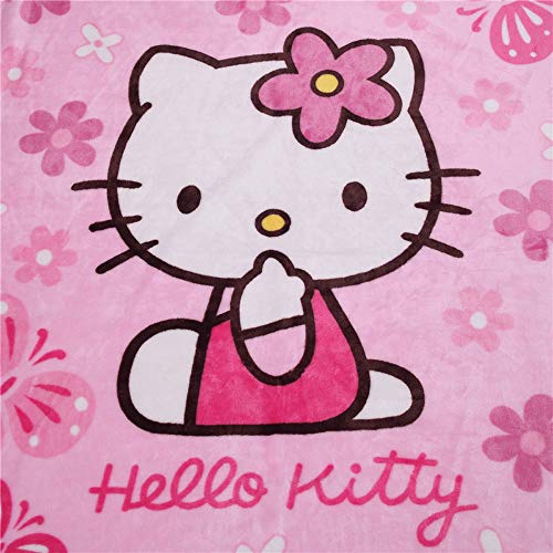 Blanket Cartoon Kitty Printing Throw Blanket Soft Cover Flannel Cozy Plush Fleece Blanket for Boys Girls Kids Toddler Baby (Larqe(55 in x 39 in))…… (Pink)