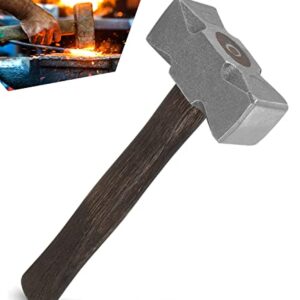 Blacksmith 2.2LB Handmade Square Forge Hammer for Farrier, Knife Maker, Blacksmith Forging Tool