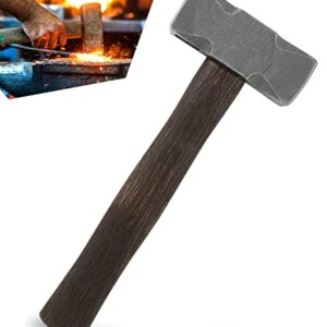 Blacksmith 2.2LB Handmade Square Forge Hammer for Farrier, Knife Maker, Blacksmith Forging Tool