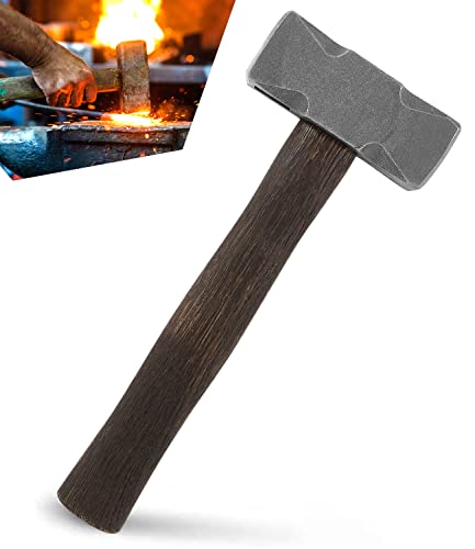 Blacksmith 2.2LB Handmade Square Forge Hammer for Farrier, Knife Maker, Blacksmith Forging Tool