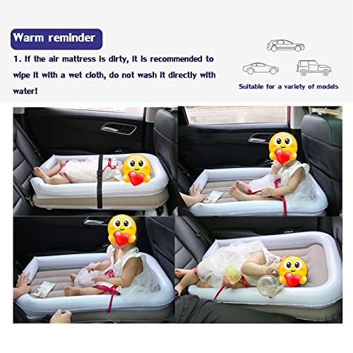 VOPHIA Inflatable Baby Travel Bed Toddler Car Bed for Kids Baby Travel Airplane Bed, Kids Airplane Bed with Hand Pump Seat Belt and Carry Bag Included