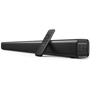 sound bars for tv, wireless bluetooth 5.3 sound bar tv speaker, tv audio 3 equalizer modes, opt/aux/arc connection, dsp bass stereo audio with remote control, wall mountable for home, tv, pc