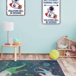 Astronaut Parking Only Sign Outer Space Themed Bedroom Decor Space Nursery Decor For Boys 8 x 12 Inch (936)