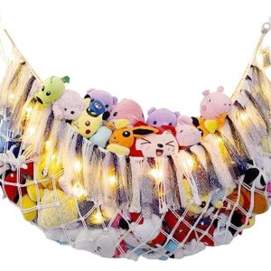 Amdermi Stuffed Animal Net or Hammock for Wall Plush Toy Holder Stuffed Animal Hammock Macrame Toy Display Toy Storage Organizers-Cream