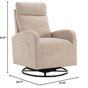 HomSof Rocker Recliner, Polyester Rocking Nursery, Modern Lounge Chair for Living Room, One Size, Beige Swivel Glider