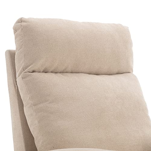 HomSof Rocker Recliner, Polyester Rocking Nursery, Modern Lounge Chair for Living Room, One Size, Beige Swivel Glider