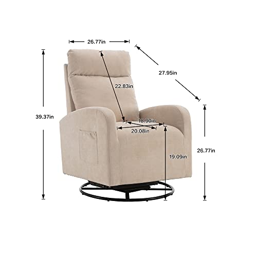 HomSof Rocker Recliner, Polyester Rocking Nursery, Modern Lounge Chair for Living Room, One Size, Beige Swivel Glider