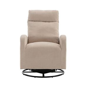 HomSof Rocker Recliner, Polyester Rocking Nursery, Modern Lounge Chair for Living Room, One Size, Beige Swivel Glider