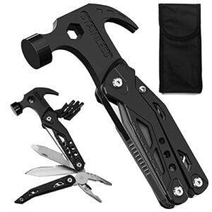 14 in 1 multitool hammer - all in one tool mini camping hammer, cool hiking survival gear, multitool gadgets for mens gifts, hunting stocking stuffers for men