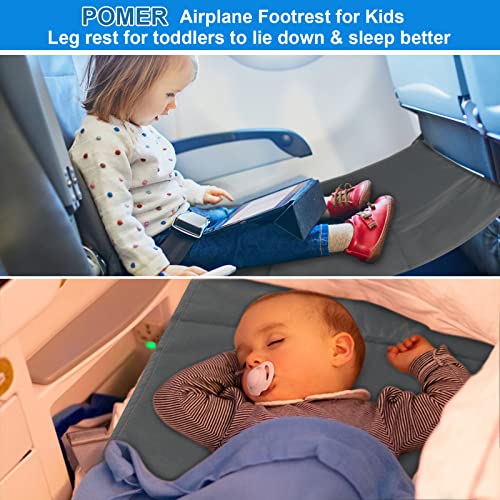 POMER Toddler Airplane Seat Extender, Portable Kids Airplane Footrest, Toddler Travel Foot Rest for Flights - Foldable Toddler Airplane Bed