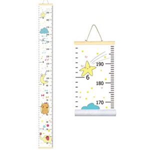 removable height chart for kids,animal hanging measuring chart ruler for grandkids height as gifts,nursey decoration,cute canvas measurement for home