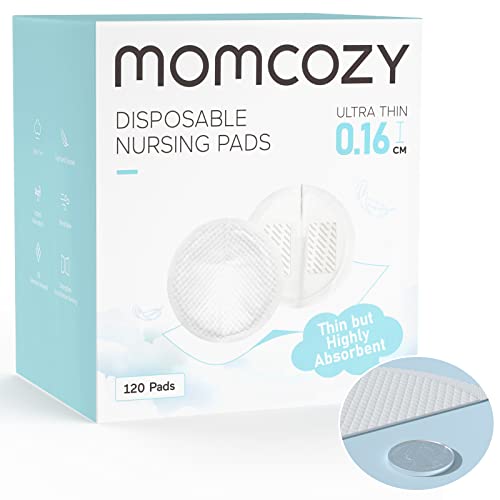 Momcozy Ultra-Thin Disposable Nursing Pads, Super Absorbent and Breathable Breastfeeding Pads, Make The Breasts Light and Unburdened, 3D Shape for The Best Fit, Individually Packaged（120 Count）