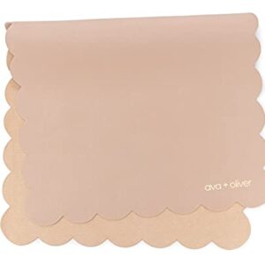ava + oliver Vegan Leather Baby Changing Mat Bundle | Grey Rectangular and Pink Scallop