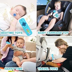 Baby Teething Toys, 2Pack Teething Toys for Babies 6-12 Months 0-6 Months, Baby Toys 6 to 12 Months, Remote Control Teething Toys, Newborn Baby Teether, Infant Toys for Baby Boy Girl Toys (Gray+Blue)