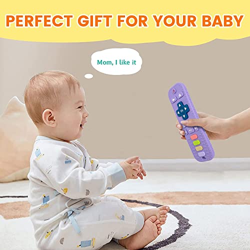 Baby Teething Toys, 2Pack Teething Toys for Babies 6-12 Months 0-6 Months, Baby Toys 6 to 12 Months, Remote Control Teething Toys, Newborn Baby Teether, Infant Toys for Baby Boy Girl Toys (Gray+Blue)