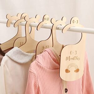 EERKEOD Baby Closet Dividers for Baby Boy Clothes, Double-Sided Baby Closet Size Organizers Hanger Clothing Dividers from Newborn to 24 Months for Nursery Decor, Baby Child Wardrobe Divider