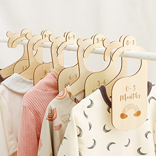 EERKEOD Baby Closet Dividers for Baby Boy Clothes, Double-Sided Baby Closet Size Organizers Hanger Clothing Dividers from Newborn to 24 Months for Nursery Decor, Baby Child Wardrobe Divider