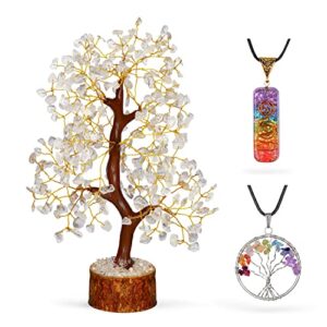 clear quartz tree - feng shui crystals and stones - gemstone bonsai tree - good luck gems - crystal tree of life - spiritual room decor - meditation gifts - spiritual things