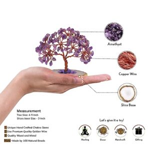 NARIBABU Amethyst Crystal Tree - Artificial Bonsai Tree - Purple Stone - Housewarming Gifts for Women - Money Tree Plant - Crystal Decor - Feng Shui Crystals and Stones - Tree of Life Gifts