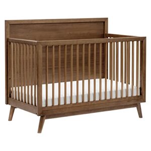 babyletto palma 4-in-1 convertible crib with toddler bed conversion kit in natural walnut, greenguard gold certified