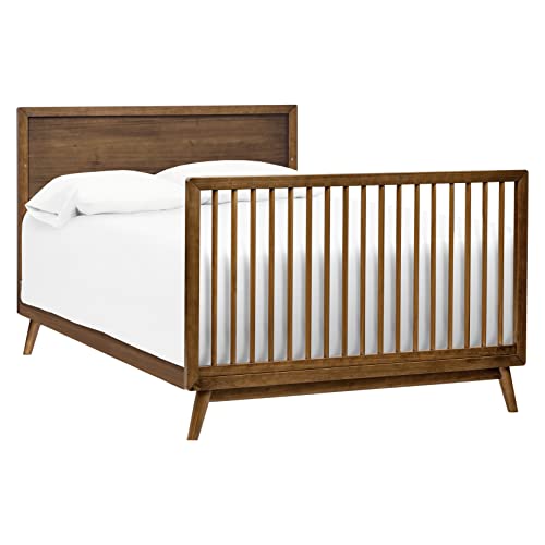 babyletto Palma 4-in-1 Convertible Crib with Toddler Bed Conversion Kit in Natural Walnut, Greenguard Gold Certified