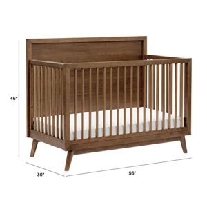 babyletto Palma 4-in-1 Convertible Crib with Toddler Bed Conversion Kit in Natural Walnut, Greenguard Gold Certified