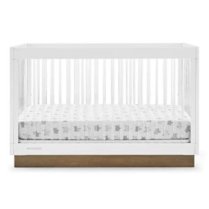 Delta Children James Acrylic 4-in-1 Convertible Crib - Greenguard Gold Certified, Bianca White/Acorn