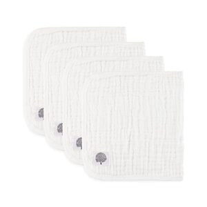 Parker Baby Muslin Cotton Burp Cloths - 5 Pack Large Cotton Burping Clothes for Boys, Girls, Unisex (White)