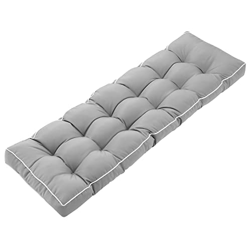 Maphissus 3 Seat 57 Inches Outdoor Porch Swing Cushions,Water-Resistant Tufted Patio Swing Cushions Replacement,Gray