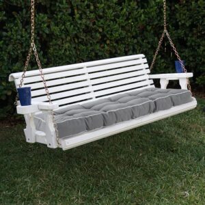 Maphissus 3 Seat 57 Inches Outdoor Porch Swing Cushions,Water-Resistant Tufted Patio Swing Cushions Replacement,Gray