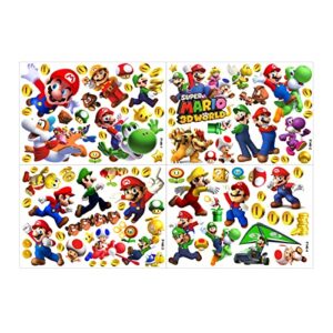 Mario Wall Decals Background Wall Stickers Peel and Stick Wall Art Decor for Kids Boys Girls Bedroom Nursery Living Room and Door