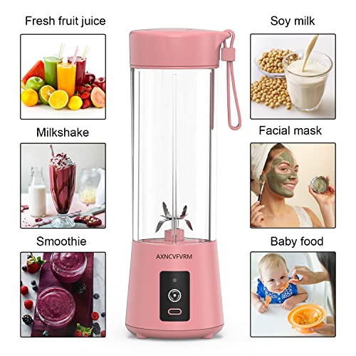 Portable Blender Juicer, 4000mAh Personal High Speed Smoothie Blender USB Rechargeable Fruit Mixing Machine for Protein Shakes and Smoothies, Baby Food