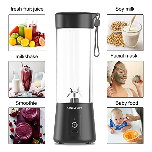 Portable Blender Juicer, 4000mAh Personal High Speed Smoothie Blender USB Rechargeable Fruit Mixing Machine for Protein Shakes and Smoothies, Baby Food