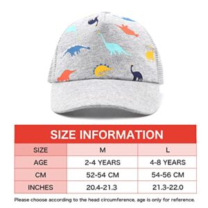 Toddler Baseball hat Baby Cap Sun hat Printed Dinosaur Motif Kids Boys Girls Age 2t-4t 4-8