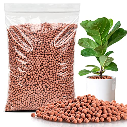 Sukh Clay Pebbles for Plants - Pebbles for Indoor Plants 100% Natural Clay, Used for Drainage, Decoration, Aquaponics, Hydroponics and Other Gardening Essentials Hydroton Small Pebbles Leca for Plants