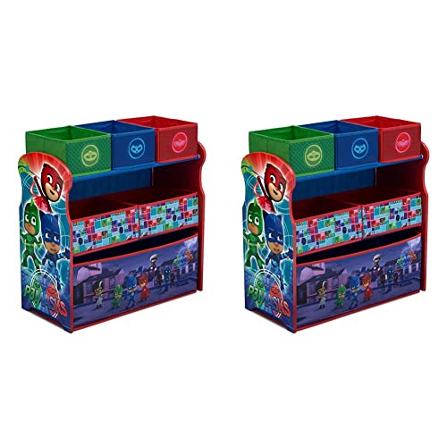 Delta Children 6 Bin Design and Store Toy Organizer - Greenguard Gold Certified,PJ Masks (Pack of 2)