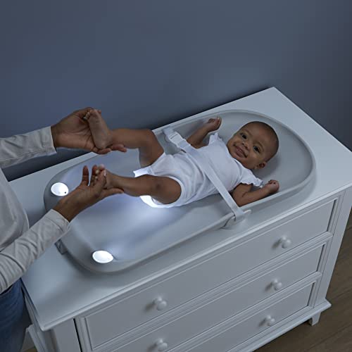 Contours Glow Motion Sensing Light-Up Changing Pad for Dresser or Changing Table, Motion Activated Soft Glow Lights, Three Brightness Settings, Easy to Clean, Comfortable and Waterproof