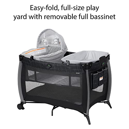 Safety 1st Play-and-Stay Play Yard, Easy fold, Full-Size Play Yard with Removable Full Bassinet, Dunes Edge