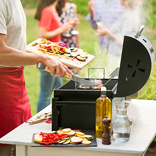 Royal Gourmet CD1519 Portable Charcoal Grill with Side Handles and Bottle Opener, Ideal for Outdoor BBQ, Picnic, Tailgate and Campsite, Black