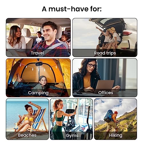 AYL Portable Fan Battery Operated, Small Stroller Fan with Lights USB Rechargeable 360° Rotate Flexible Tripod Clip On Fan, Handheld Cooling Mini Fan for Travel, Car Seat, Camping, and Bedroom (Black)