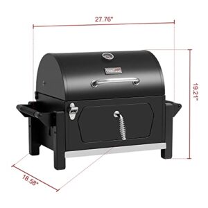 Royal Gourmet CD1519 Portable Charcoal Grill with Side Handles and Bottle Opener, Ideal for Outdoor BBQ, Picnic, Tailgate and Campsite, Black