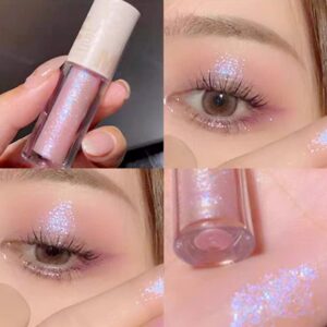 Go Ho Glitter Eyeshadow Makeup,Liquid Glitter Under Eye Shadow Bling,Glitter Eyeliner Diamond Sparkle Eye Stick,Shimmer and Shine Makeup Glitter Lip Gloss for Women Korean Makeup,01# Pink Purple