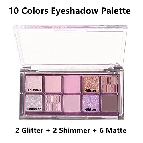 Go Ho 10 Colors Eyeshadow Palette,Matte&Glitter Eyeshadow Makeup,High Pigmented Shades,Naturing-Looking, High Pigment Waterproof Cool Eye Eyeshadow Palette,14 Midsummer Dream