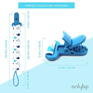 OnlyBP® Set 6 Baby Pacifier Holder Clip - Pacifier Clip for Boys and Girls Fits for Most Pacifiers - Protects Your Baby - Binkie Styles & Baby Teethers & Toys and Gift