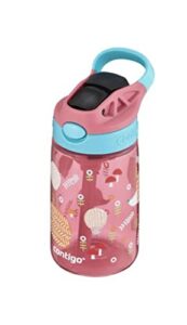 contigo kids water bottle with redesigned autospout straw, 14 oz., pink hedge hog