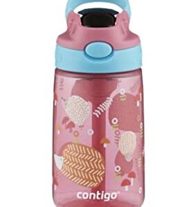 Contigo Kids Water Bottle with Redesigned AUTOSPOUT Straw, 14 oz., pink hedge hog