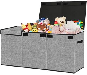 jaysdayly toy box extra large,collapsible toy chest storage organizer with removable lids,toy boxes baskets for kids adjustable space with dividers,35.8 * 16 * 12.6 inches