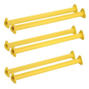 eisensp extra long 21.5" steel monkey bars for backyard - ladder rungs hardware kit - hexagonal at both ends (set of 6) (yellow)